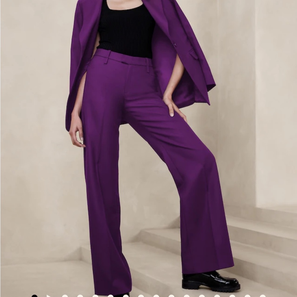 High rise wide leg pants